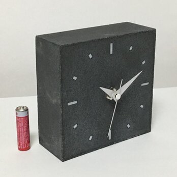 コンクリート置き時計ブラックC-type《送料無料》の画像