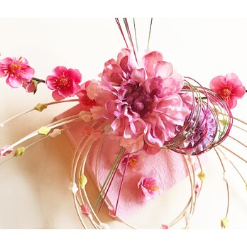 ウォールデコレーション桃の花リース ohina-03の画像