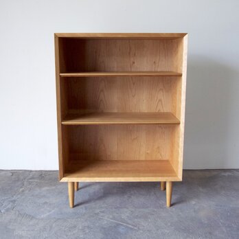 本棚　ブックシェルフ　シンプルなデザイン　チェリー　幅70cmの画像