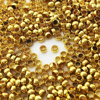 送料無料　つぶし玉　2.5mm　900個　ゴールド　かしめ　留め具　留め金具　アクセサリー　金具　エンドパーツ　（AP0828）の画像