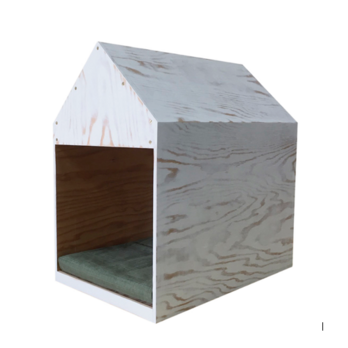 インテリアになる犬小屋　ドッグハウス  ペットハウス　木製　ホワイトウォッシュ　室内用の画像