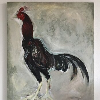 アクリル画「軍鶏」 F20号の画像