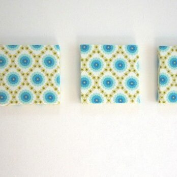 【Ｓ】北欧花柄のファブリックパネル*ブルー*