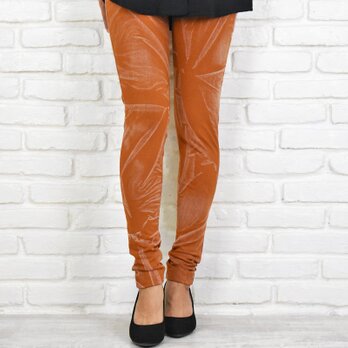 極上の穿き心地！ストレッチレギンスロングパンツ　＜ウォッシュオレンジ＞