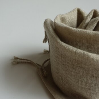 手織りウールマフラー・・緑茶の画像
