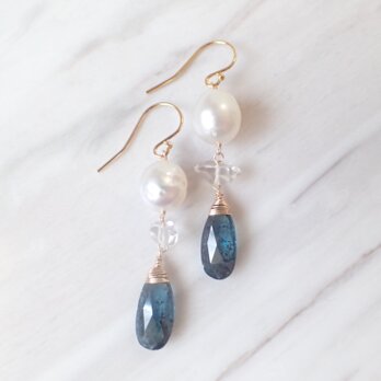 K14GF moss kyanite, southern sea pearl pierceの画像