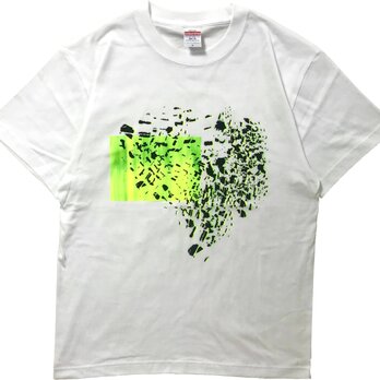 フロート・グリーン・ホワイト・Tシャツ【2TN-017-WT-GN】の画像
