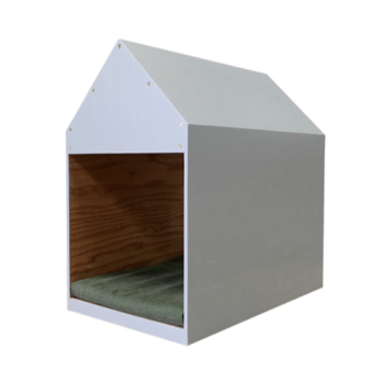 インテリアになる犬小屋　ドッグハウス  ペットハウス　木製　グレー　室内用の画像