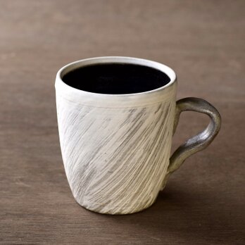 白い粉引のマグカップ　iMw-006