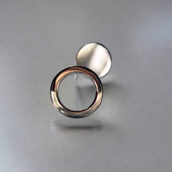 950 Silver Circle and Plate Earringsの画像