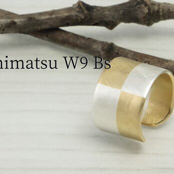 C-IchimatsuBs9  銀と真鍮市松文様のイヤーカフ 幅9mmの画像