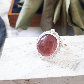 【12号】silver925 strawberry quartz ringの画像