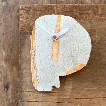 白に黄色3　掛け時計