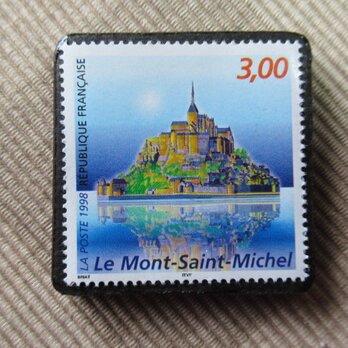 フランス　モンサンミッシェル切手ブローチ5878の画像