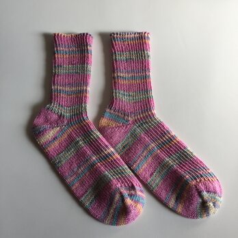 手編み靴下【コットンストレッチ　パルマ03】の画像
