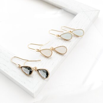 Cut Frame Glass Pierces/earrings n011の画像