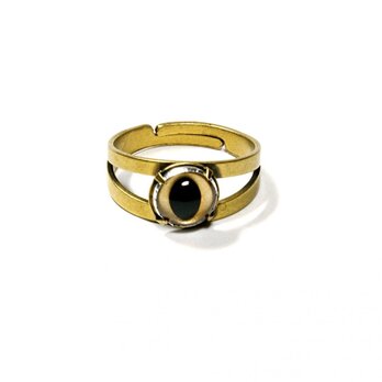 ゴールド・キャッツ・アイ・リング-レトロな金古美指輪の画像