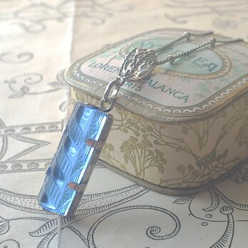 アンティーク　Sapphire-Blue ｰArt Deco（25×10㎜）ネックレスの画像