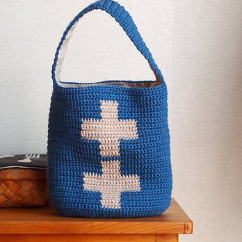 WOOL!クロス柄のワンハンドルオーバルトート