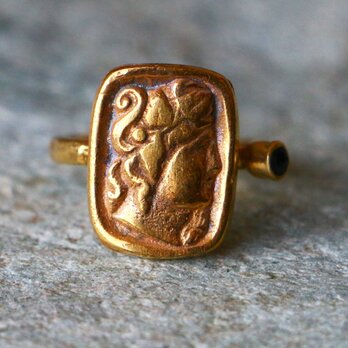 古代スタイル＊ブロンズ印章　指輪＊8号　GP