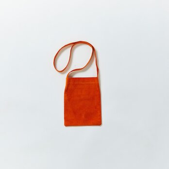 レザー ショルダーバッグ mini オレンジ ｜ メンズ レディース 豚革 クラッチバッグ 2WAY プレゼントの画像