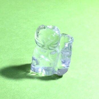 水晶　猫　ミニサイズ　テラリウム置物　オブジェ　アクセサリーパーツの画像
