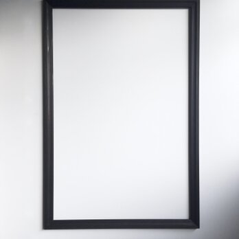 鏡　ミラー　エレガントなブラック　木製　壁掛け　L 90 x 60 cmの画像