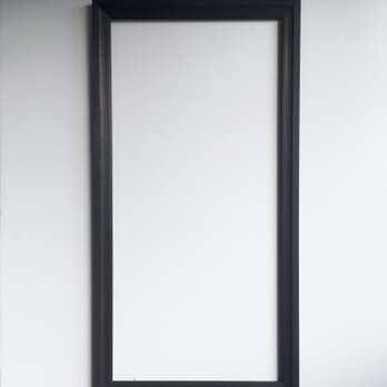 鏡　ミラー　エレガントなブラック　木製　壁掛け　M 78 x 40 cmの画像