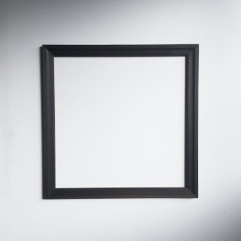鏡　ミラー　エレガントなブラック　木製　壁掛け　スクエア 50 x 50 cmの画像