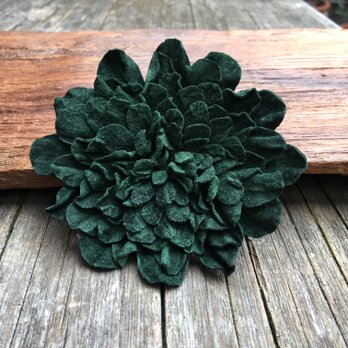 革花のブローチピン 3Lサイズ  深緑の画像