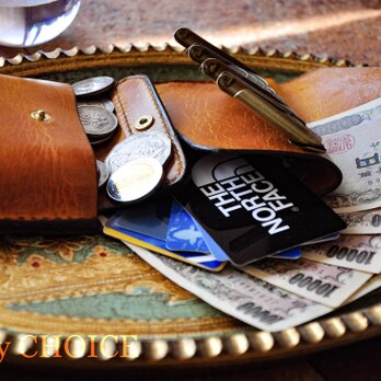 イタリアンヴィンテージバケッタ・2つ折りコインキャッチャー財布（改）(ナポリ)の画像