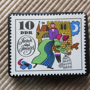 ドイツ　童話　ヨリンデとヨリンゲル　切手ブローチ　5940の画像