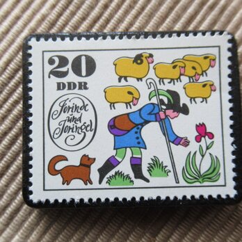 ドイツ　童話　ヨリンデとヨリンゲル　切手ブローチ　5942の画像