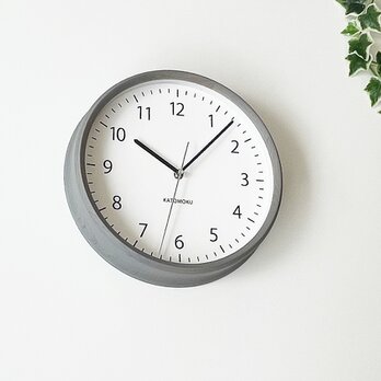 KATOMOKU muku clock 4 グレー km-57GRC 電波時計 連続秒針の画像