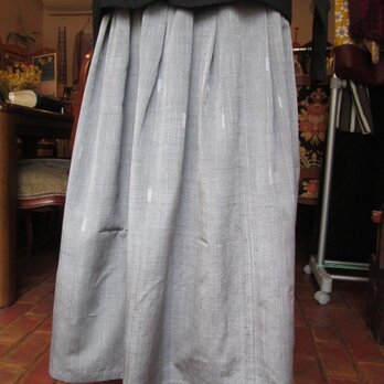 混紡着物地の紬のスカート