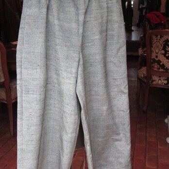 着物紬地のギャザーパンツ