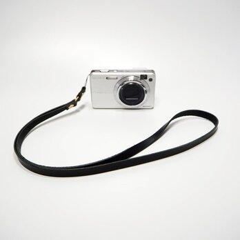 ネックストラップ コンパクトデジカメ用 ブラック 革 ちょっとしたプレゼントにお勧めです