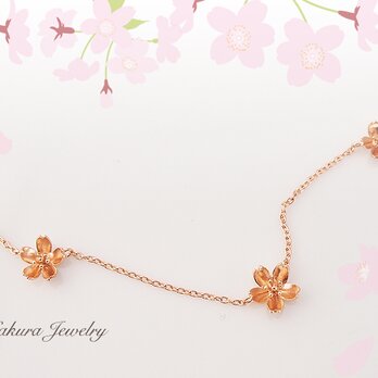 3輪の桜さくらの花　ネックレスの画像