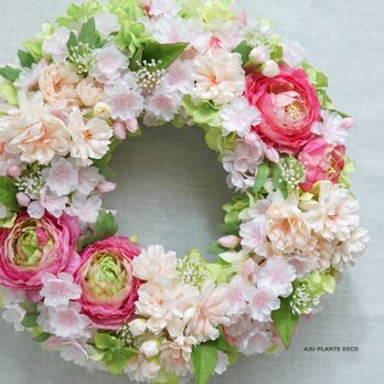 Spring Wreath ～桜～29cm（造花）の画像