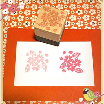 ✿春の花はんこ〓【さくら】3㎝四方の画像