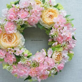 Spring Wreath ～桜～29cm（造花）の画像