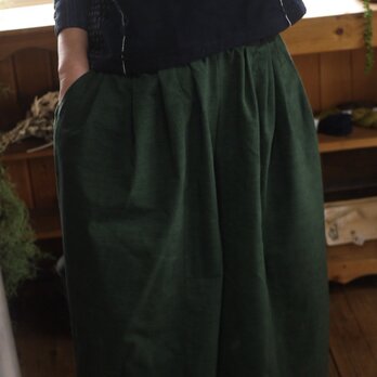 久留米絣スラッシュポケットのスカートパンツの画像