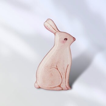 思慮深いウサギのブローチの画像