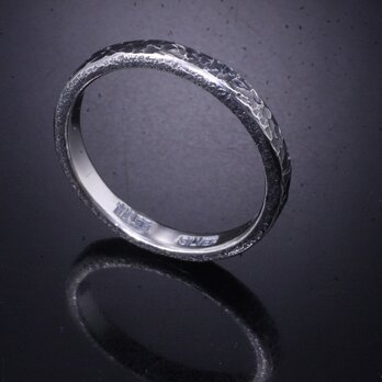 【刻印無料】 指輪 メンズ レディース :籠目 鎚目 シルバー リング 3mm幅 4～27号 槌目 シンプル ペアリングの画像