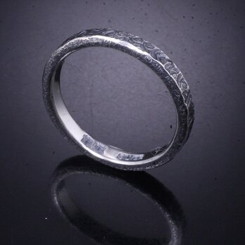 【刻印無料】 指輪 メンズ レディース :渦 鎚目 シルバー リング 3mm幅 4～27号 槌目 シンプル ペアリングの画像