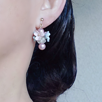 *Always*パステルカラーの小花イヤリング（ピアス)の画像