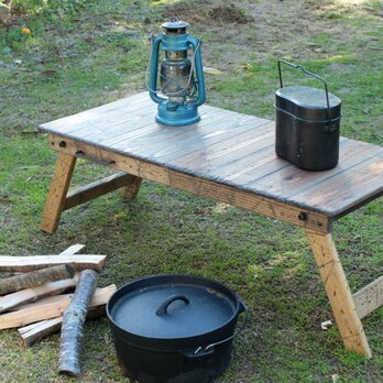 折りたたみ式テーブルラック40　アンティーク風ダメージ　エイジング　キャンプ　アウトドア　camp outdoorの画像