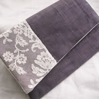 アンティークレース　袱紗・懐紙 ポーチ パープル