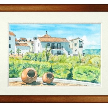 世界で1枚の絵　水彩画原画「志摩地中海村」の画像