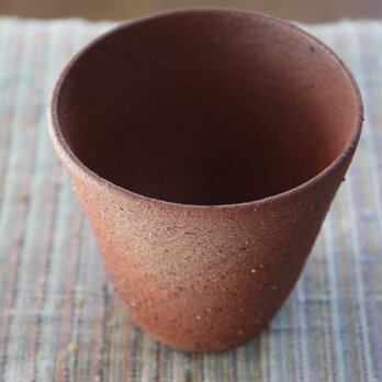 赤土の焼締シンプルカップの画像